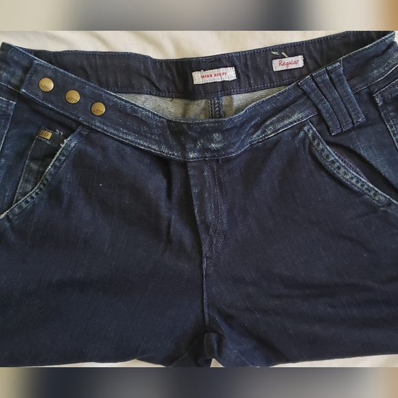 Vintage Miss Sixty Collection from Y2K era dark denim skinny jeans Size 28 US - Picture 8 of 8